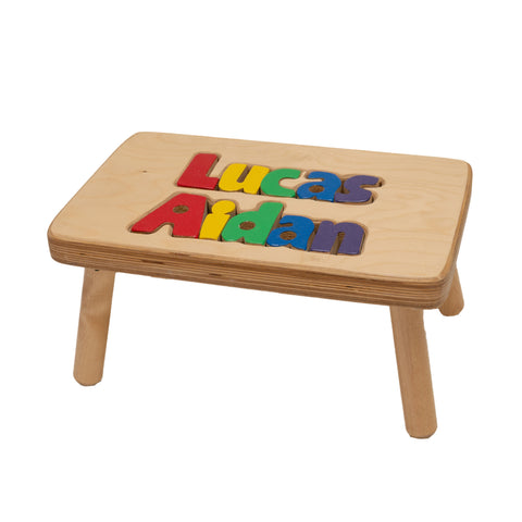 Double Name Puzzle Stool Natural