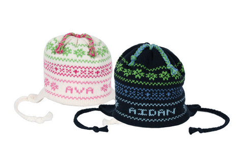 Hand Knit Snowflake Hats