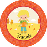 Thanksgiving Plate Girl Pumpkin